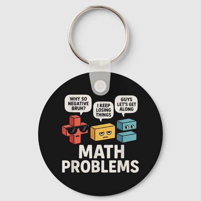 Porte-clés Problèmes Mathématiques Symboles Drôle Enseignant  (Recto)