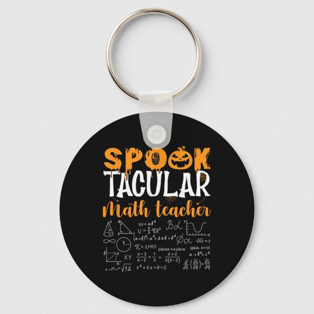 Porte-clés Prof de maths Amateur de maths effrayant Halloween (Recto)