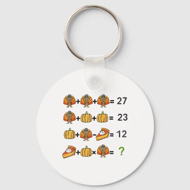 Porte-clés Prof de maths de dinde de Thanksgiving 67 Ordre de (Recto)
