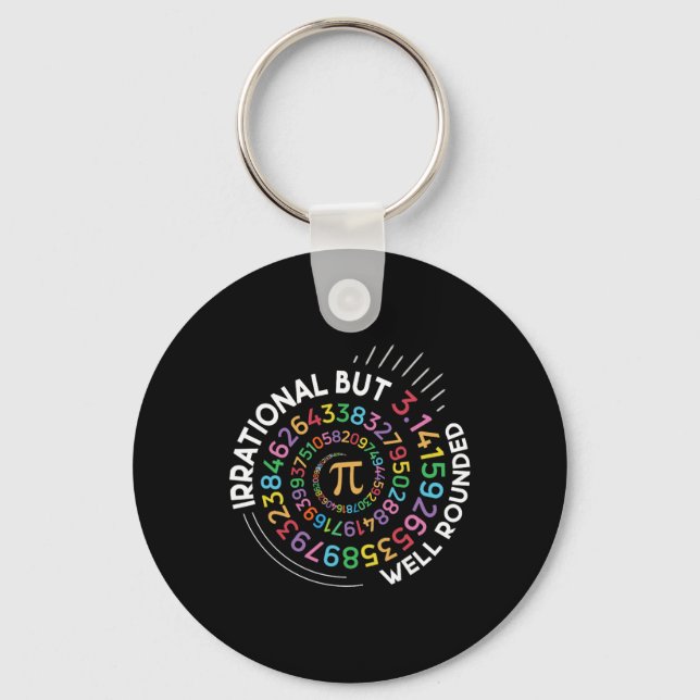 Porte-clés Prof de maths de la journée Pi Irrationnel mais bi (Recto)