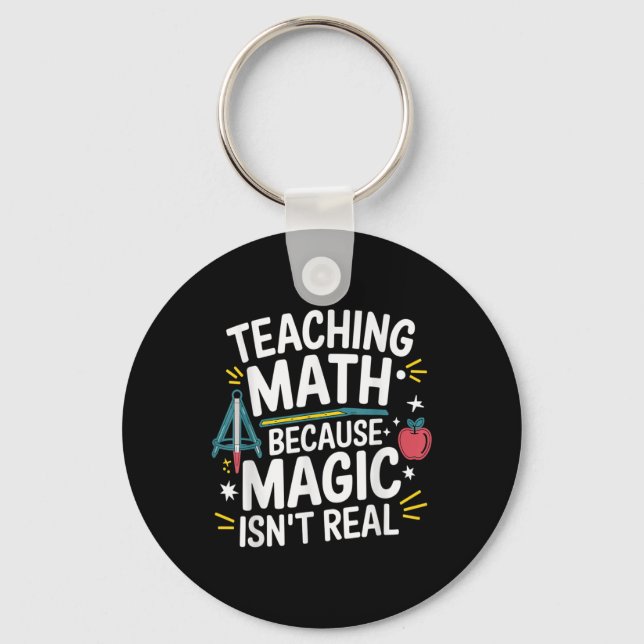 Porte-clés Prof de maths drôle amateur d'algèbre retour à l'é (Recto)