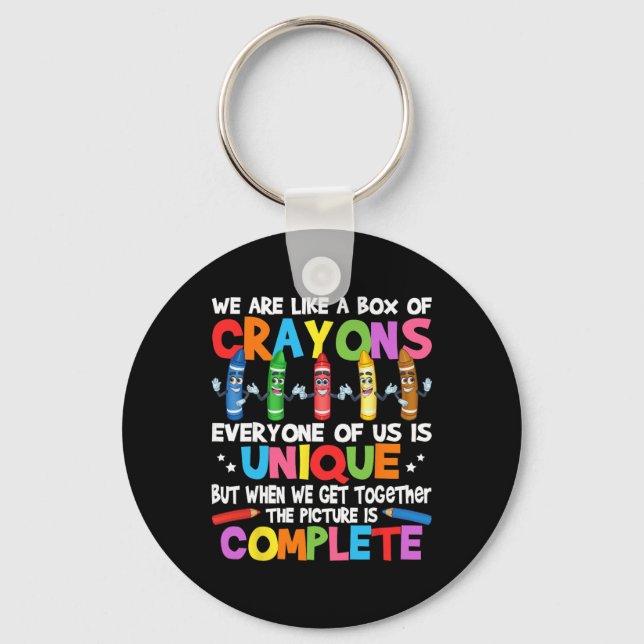 Porte-clés Prof hilarant Nous sommes comme une boîte de crayo (Recto)