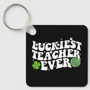 Porte-clés Prof le plus chanceux Disco Ball Shamrock Groovy