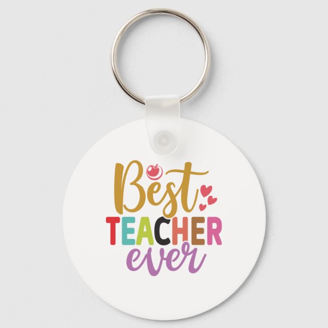 Porte-clés Professeur Cadeaux | Meilleur enseignant jamais (Recto)