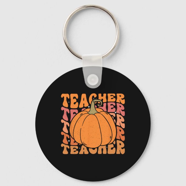 Porte-clés Professeur de citrouille Thanksgiving d'automne Re (Recto)