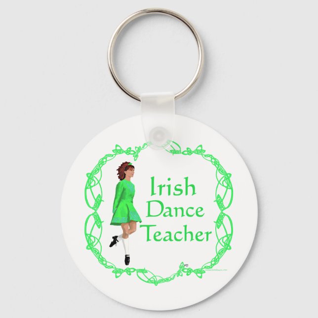 Porte-clés Professeur de danse step Irlandaise - Vert (Recto)