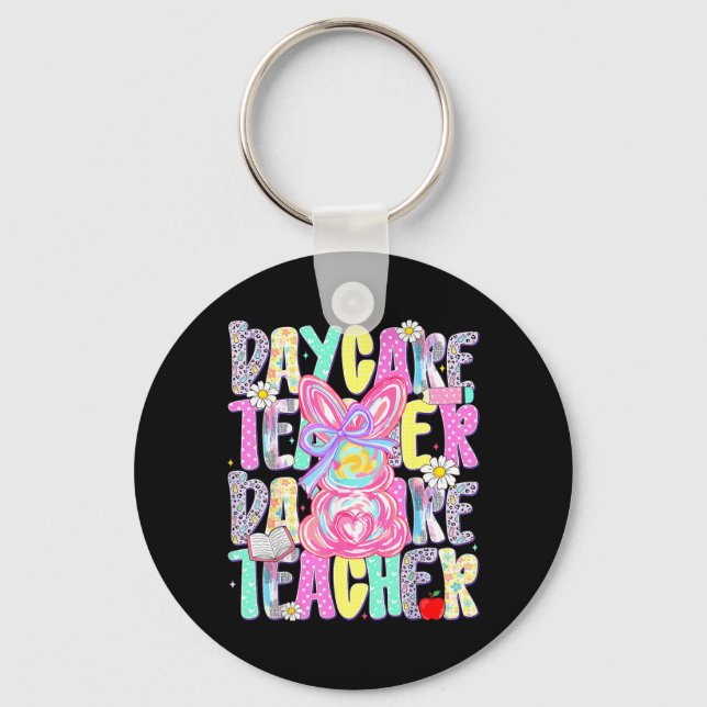 Porte-clés Professeur de garderie de Pâques Chemise de printe (Recto)