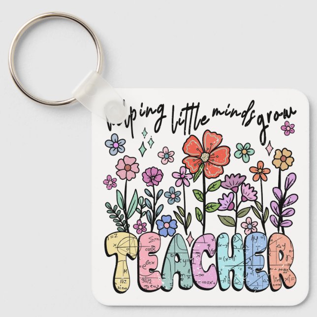 Porte-clés Professeur de jardin floral fantaisiste (Recto)
