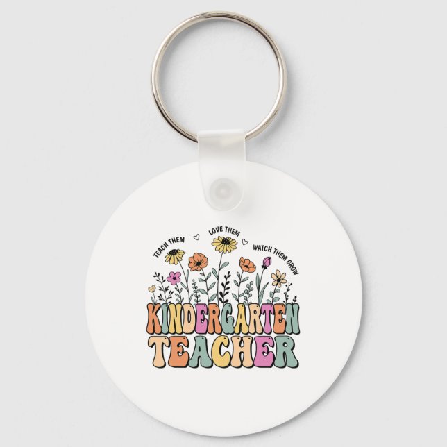 Porte-clés Professeur de maternelle Fleur Prof Groovy Ck à S (Recto)