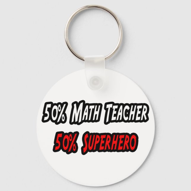 Porte-clés Professeur de mathématiques / Superhéros (Recto)