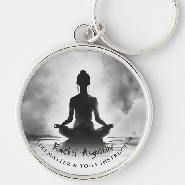 Porte-clés Professeur de méditation de yoga peinture à l'encr (Devant)