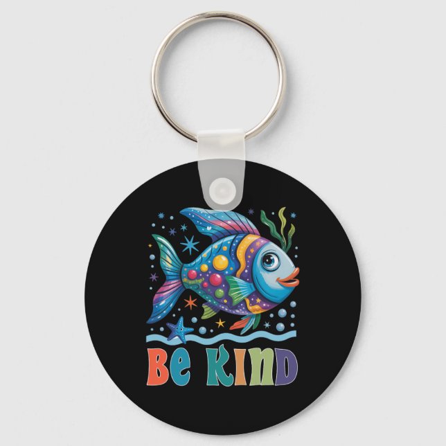 Porte-clés Professeur de poisson à l'échelle arc-en-ciel gent (Recto)