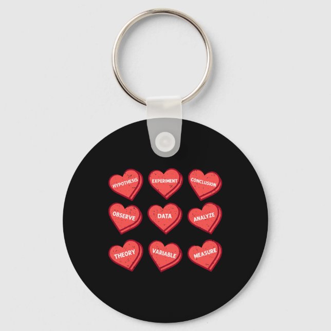 Porte-clés Professeur de sciences Saint-Valentin Cœur Chimie  (Recto)