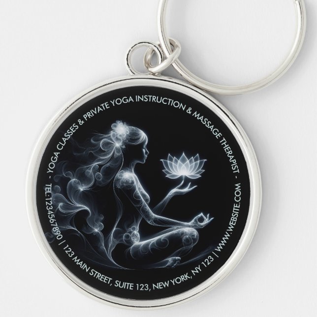 Porte-clés Professeur de yoga Lotus Pose de méditation Brume  (Devant)