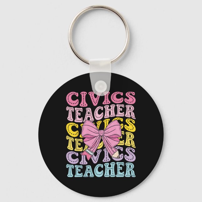 Porte-clés Professeur d'éducation civique Citoyenneté Science (Recto)