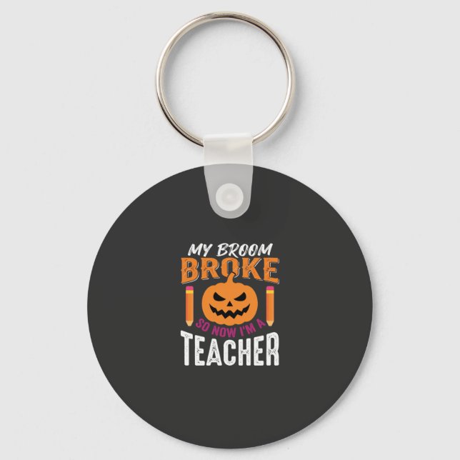 Porte-clés Professeur d'Halloween Balai Cassa Citrouille Conc (Recto)