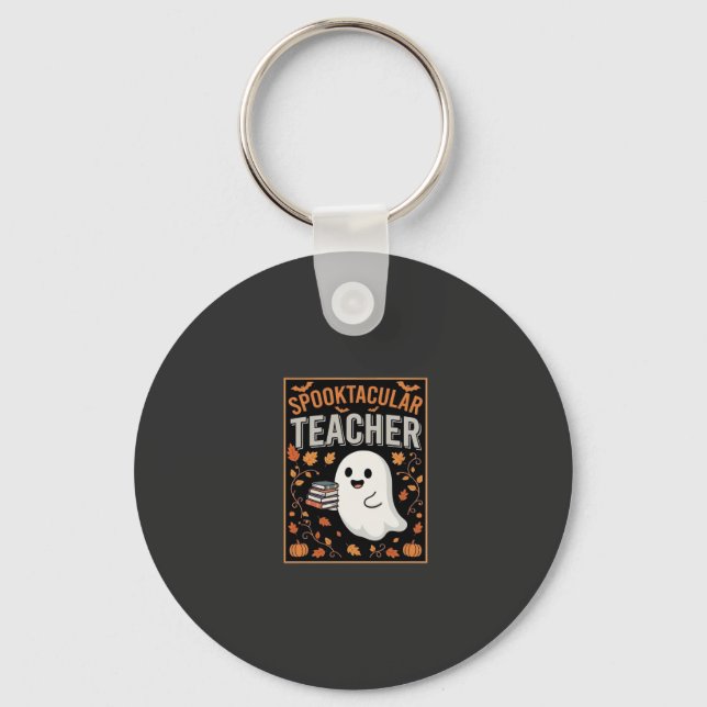 Porte-clés Professeur effrayant design de fantôme d'Halloween (Recto)