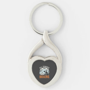 Porte-clés Professeur Halloween Amour Cerveaux Salle de Class