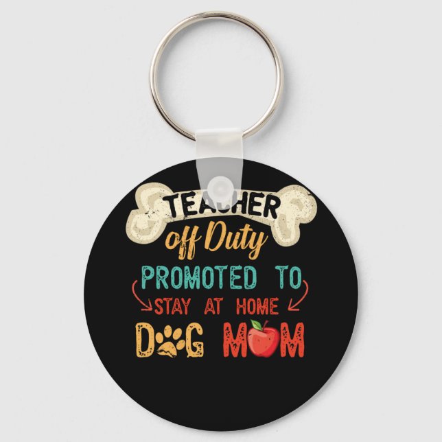 Porte-clés Professeur Hors Service Promu À Rester À La Maison (Recto)