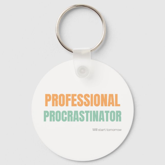 Porte-clés "Professional Procrastinator" Witty Typography (Recto)