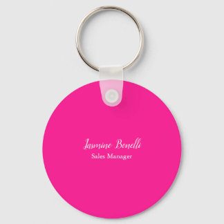 Porte-clés Professionnel minimaliste moderne rose profond