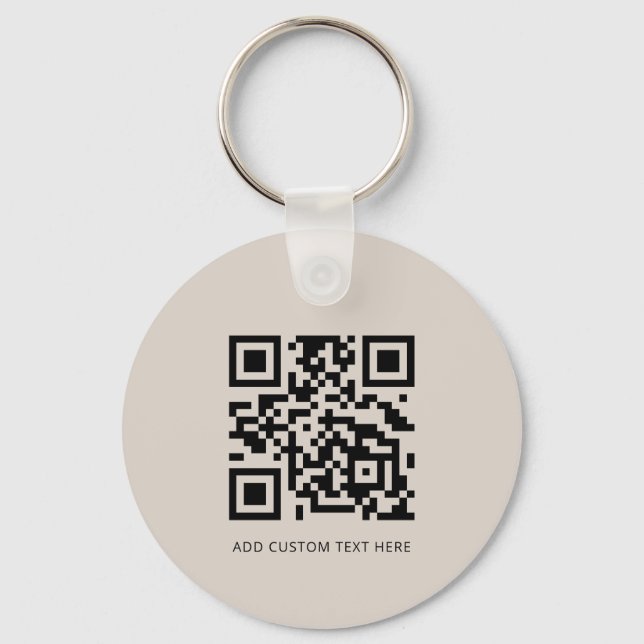 Porte-clés Professionnel Moderne Logo Entreprise QR Code Beig (Verso)