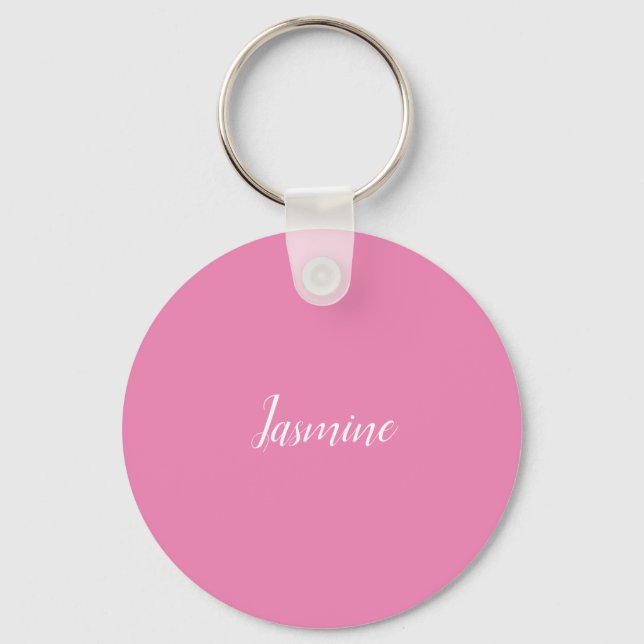 Porte-clés Professionnel Moderne Minimaliste Rose (Recto)