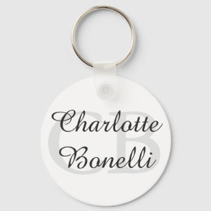 Porte-clés Professionnel Moderne Monogramme Nom Minimaliste