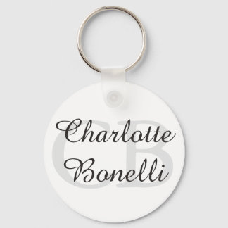 Porte-clés Professionnel Moderne Monogramme Nom Minimaliste