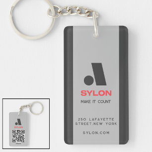 Porte-clés professionnels minimalistes gris simple