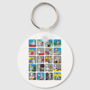 Porte-clés Professions différentes