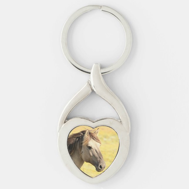 Porte-clés Profil du cheval beige (Devant)