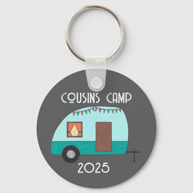 Porte-clés Profitez du Journey Cousins Camp Camper Retro (Recto)
