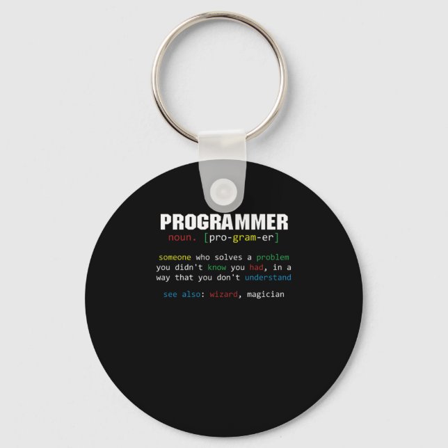 Porte-clés Programmer Définition Coder Programmation Coding G (Recto)