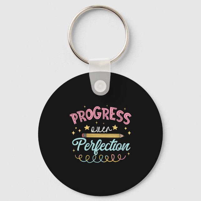 Porte-clés Progrès des femmes plutôt que perfection Motivatio (Recto)