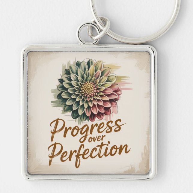 Porte-clés Progrès plutôt que Perfection (Devant)