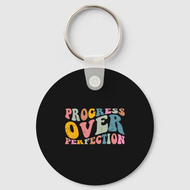 Porte-clés Progrès Plutôt que Perfection Professeur Motivatio (Recto)