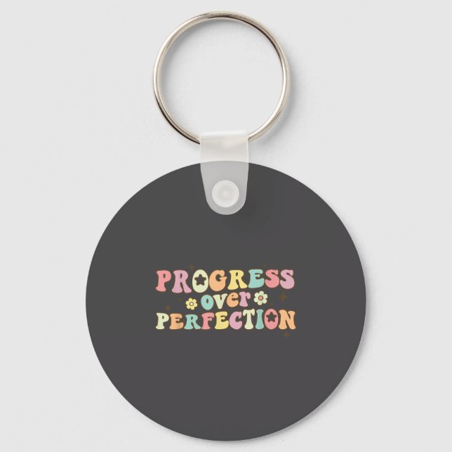 Porte-clés Progress Over Perfection Motivational Back To Scho (Recto)
