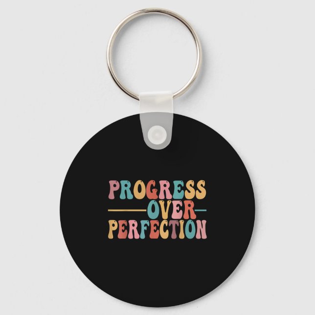 Porte-clés Progress Over Perfection Motivational Teacher For  (Recto)