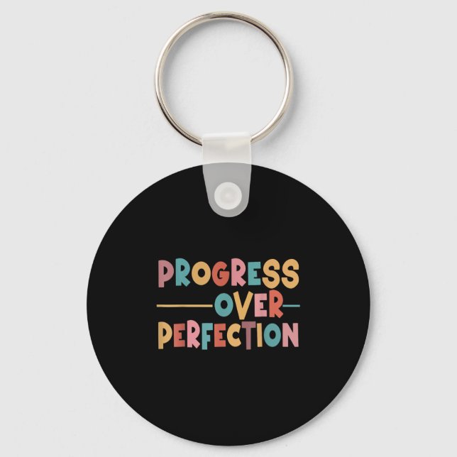 Porte-clés Progress Over Perfection Motivational Teacher Men  (Recto)