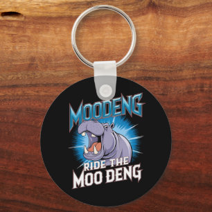 Porte-clés Promenade à dos d'hippopotame MOO DENG The MOO DEN