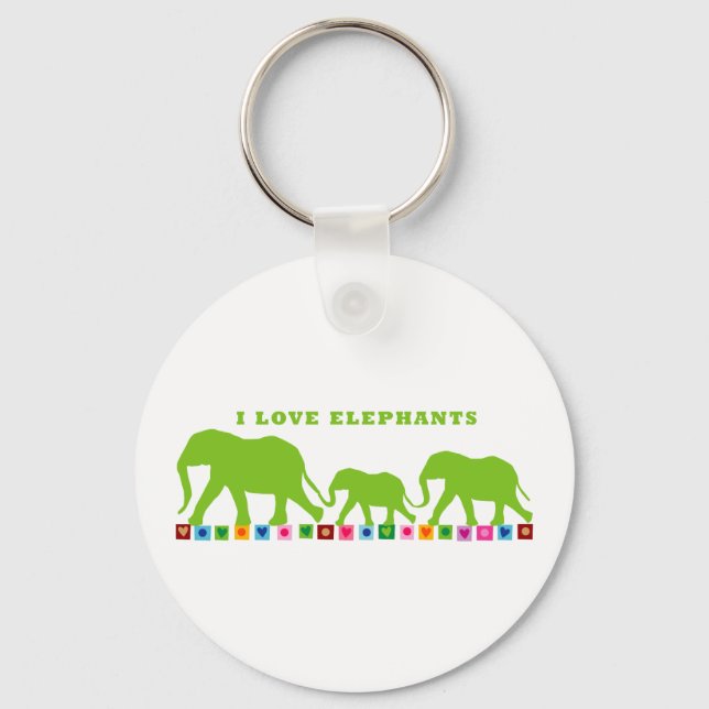 Porte-clés Promenade des éléphants verts (Recto)