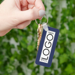 Porte-clés Promo de logo professionnel QR Code bleu