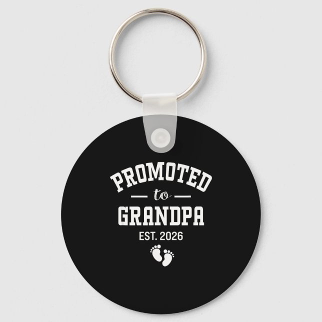 Porte-clés Promoted To Grandpa 2026 First Time Grandfather Me (Recto)