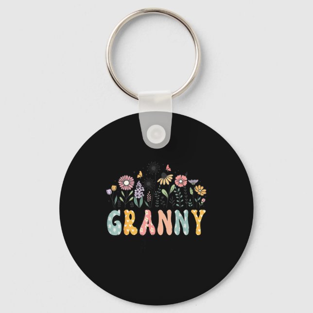 Porte-clés Promoted To Granny Est. 2026 Daisy Floral Wildflow (Recto)