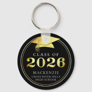 Porte-clés Promotion 2023 Élégant Or Noir Personnalisé