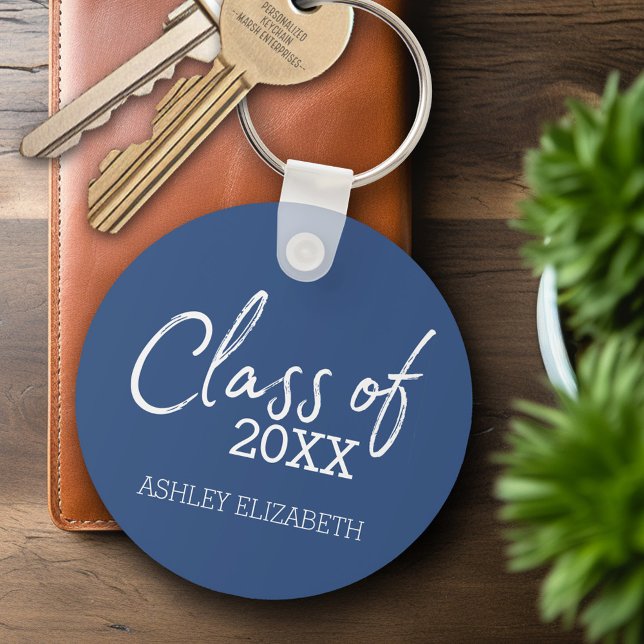 Porte-clés Promotion de ANNÉE - Écriture Moderne - Fête de Re (Personalized Keychain - Graduation Party Favor)
