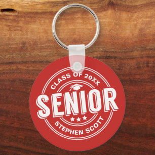 Porte-clés Promotion de diplômé senior personnalisée pour la
