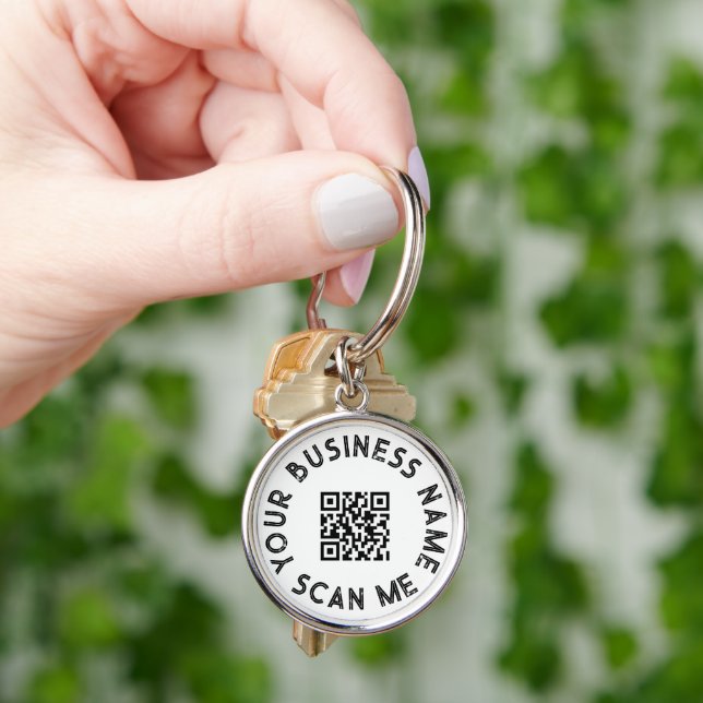 Porte-clés Promotion du code QR d'entreprise personnalisé (main)