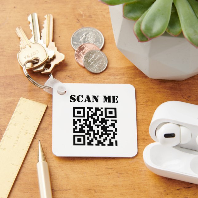 Porte-clés Promotion du code QR d'entreprise personnalisé (Bureau)